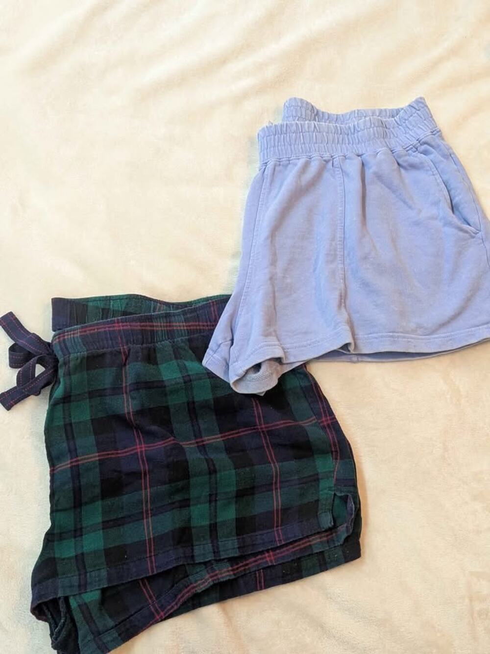 Women's XXL Blue short and plaid pjs